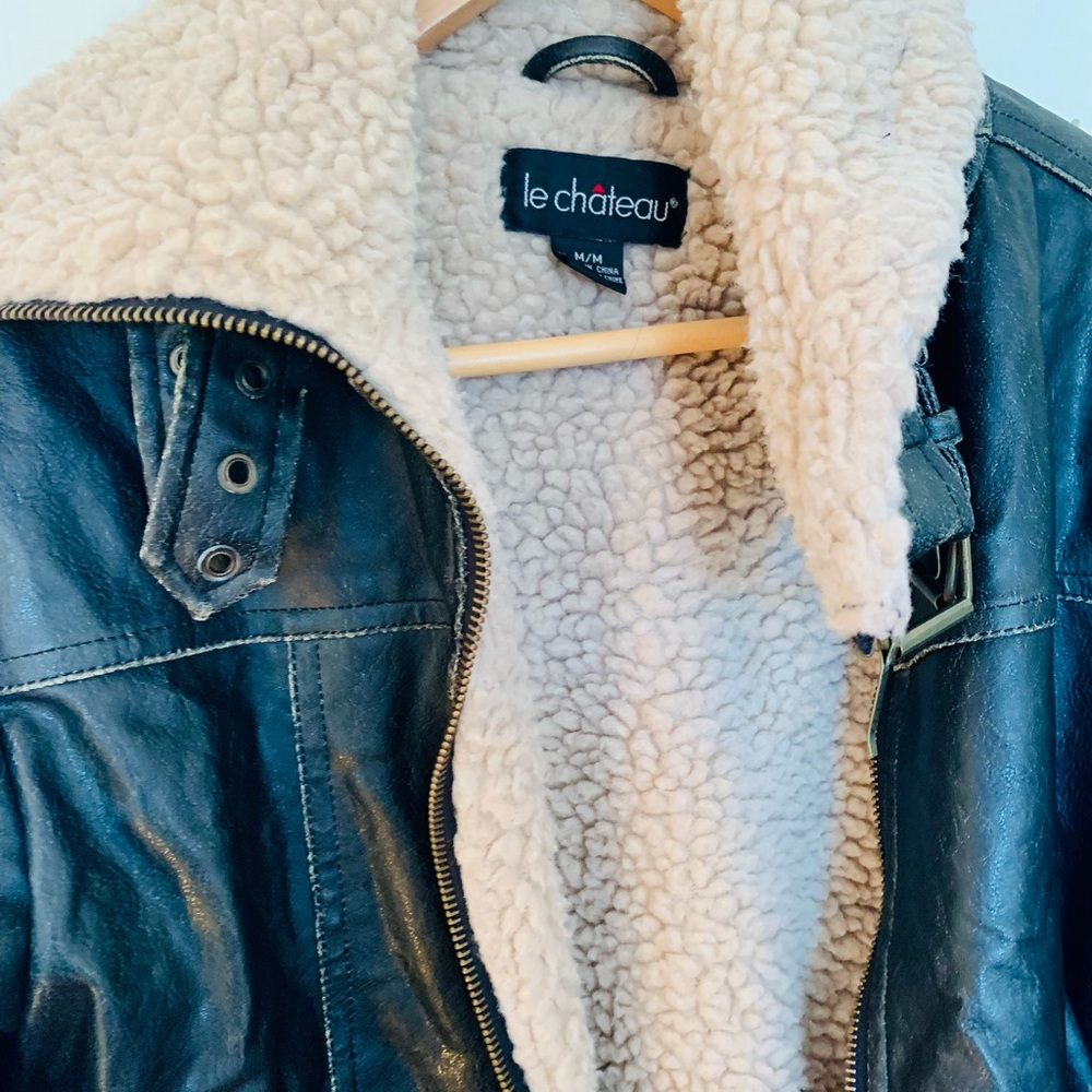 Black Leather Jacket With Shearling Lining - image 8